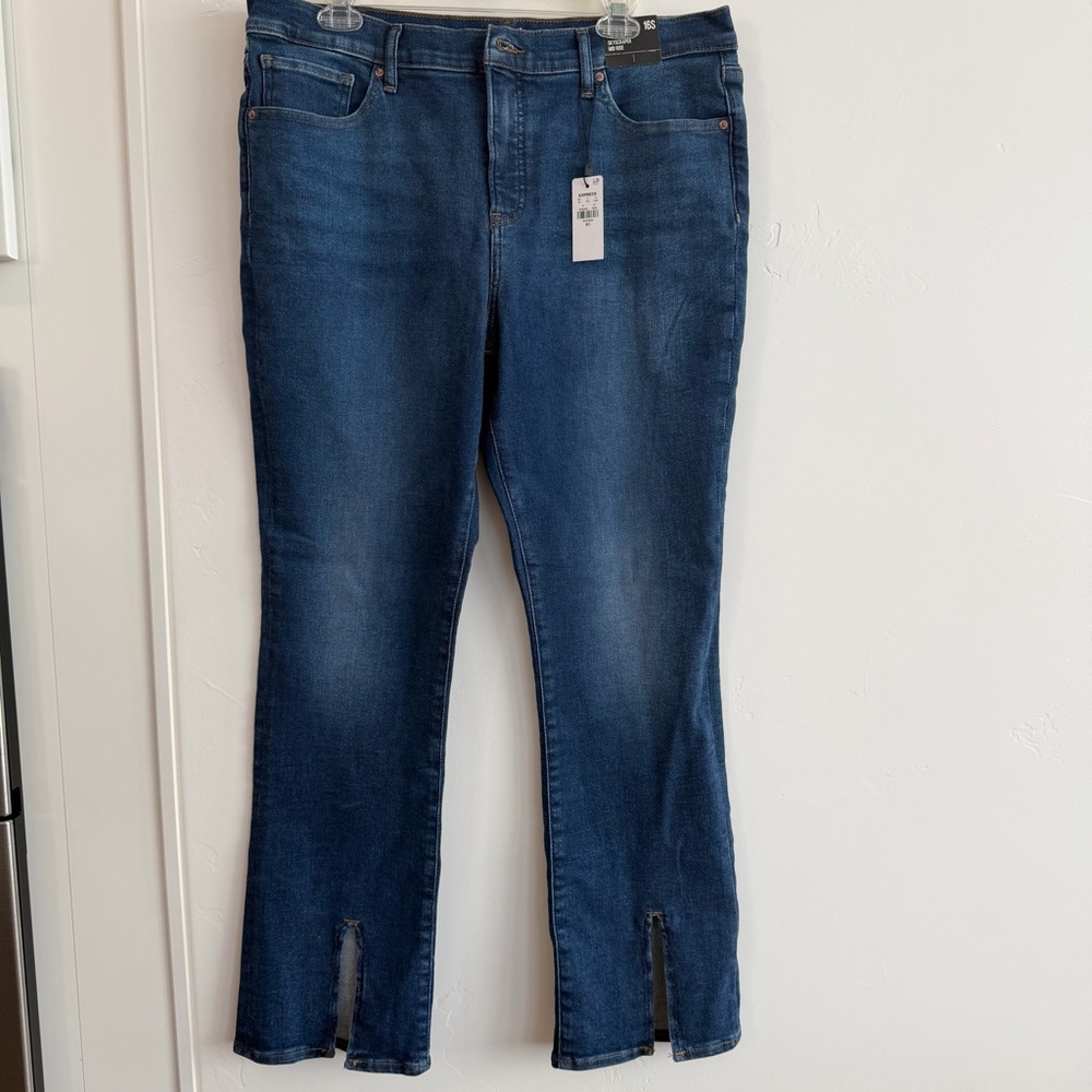 Express Skyscraper Mid Rise Jeans Women’s 16 Short NWT Dark Wash